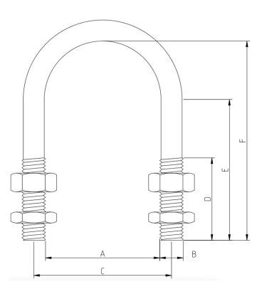 U Bolt M X Mm Thread Mm Inside Diam Mm Inside Height