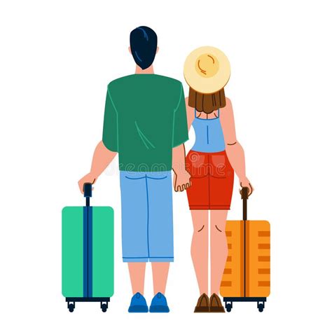 Couple Airport Vector Stock Illustration Illustration Of Young 255500700