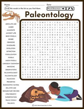 Paleontology Word Search Puzzle By Word Searches To Print Tpt