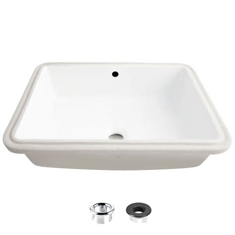 Stylish 20 Inch Rectangular Undermount Ceramic Bathroom Sink With 2