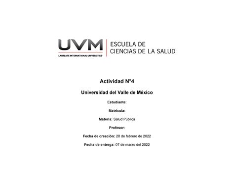 Actividad 4 De Salud Publica Cuadro Comparativo De La Universidad Del