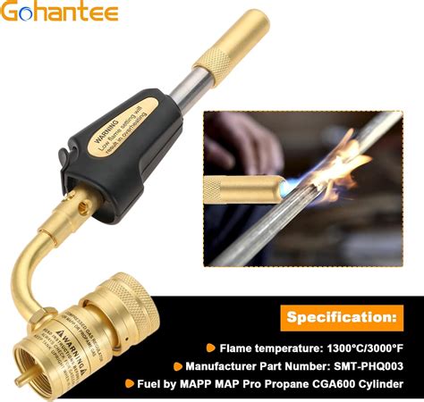 Gohantee Propane Mapp Puntas De Antorcha Turbo De Gas Con Gatillo De