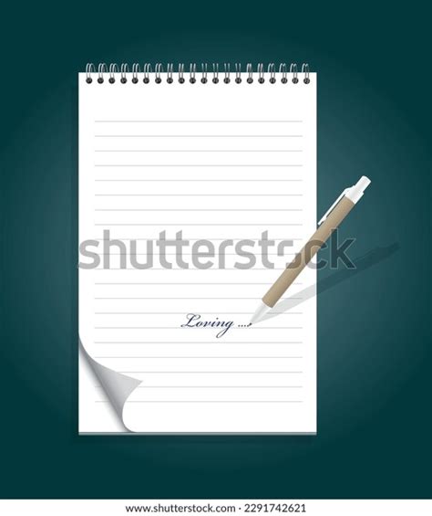 Realistic Notebook Vector Illustration Writing Pad Stock Vector