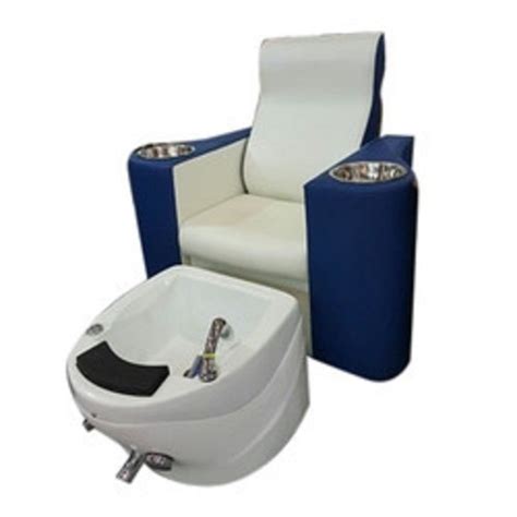 White And Blue Modern Pedicure Manicure Chair Station Set For Parlour