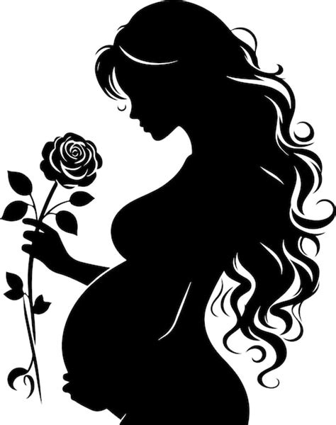 Premium Vector Pregnant Woman Vector Silhouette