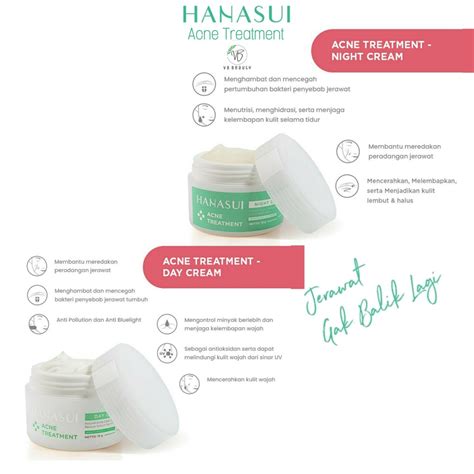 Paket Hanasui Cream Acne Treatment Siang Dan Malam BPOM Original