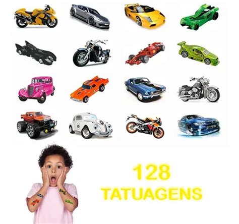 Kit Tatuagem Temporaria Infantil Tema Hot Wheels Mercadolivre