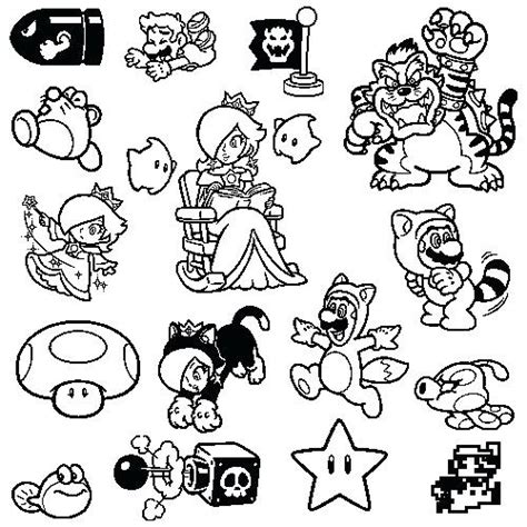 Super Mario Characters Coloring Pages At Free