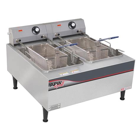 Apw Wyott Ef Int Lb Dual Tank Commercial Countertop Deep Fryer