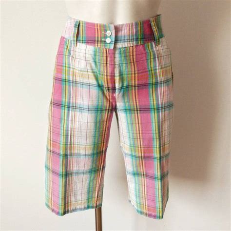 Reserved Lacoste Vintage Womens Shorts 90s Plaid Bermuda Etsy