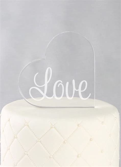 Cake Topper Dessus de gâteau Prénoms Acrylique Coeur Love Mariage