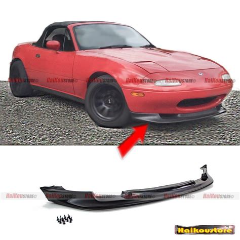 FOR 90 97 Mazda MIATA MX 5 2DR PU Black GV STYLE FRONT BUMPER CHIN LIP