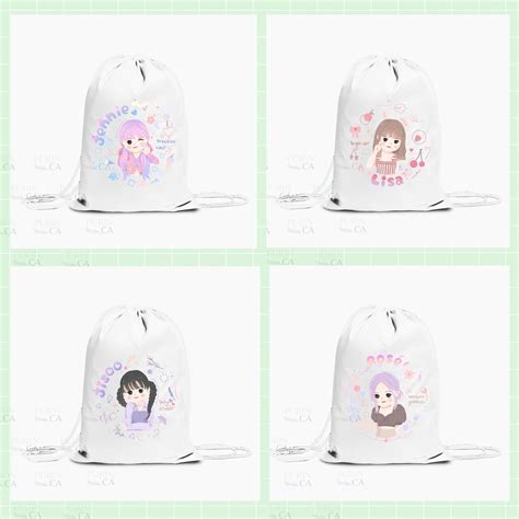 Jual Tas Serut Tote Bag Kanvas KPOP BLACKPINK CUTE Shopee Indonesia