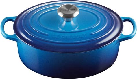 Le Creuset Azure Signature Cast Iron Round Med Lock L Pris