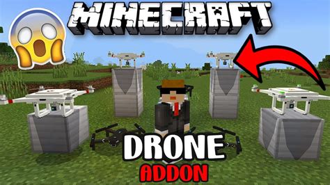 Como Tener Drones En Minecraft Bedrock Drone Addon Youtube