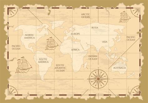 Ancient World Map Illustration 214872 Vector Art at Vecteezy