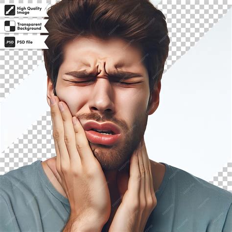 Premium Psd Psd A Person With Toothache On Transparent Background