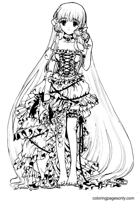 Long Hair Anime Girl Coloring Pages — Coloring Pages To Print