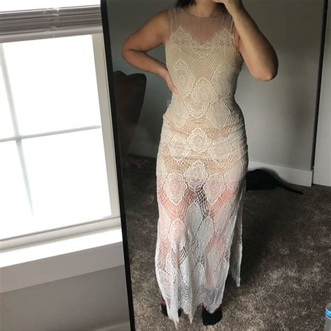 Charlotte Russe Dresses Nude And White Lace Maxi Dress Poshmark