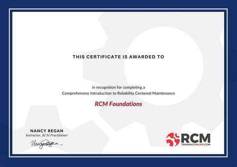 Certificate Of Completion Rcmtrainingonline