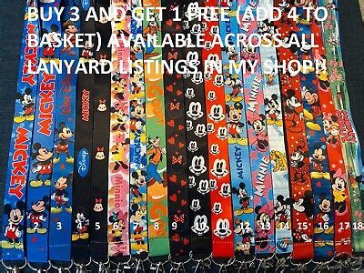 DISNEY LANYARDS MICKEY And Friends Donals Goofy Minnie Neck Strap