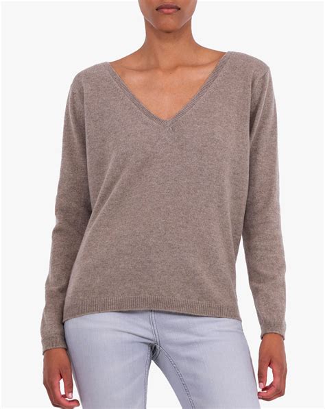 Kaschmirpullover V Ausschnitt Damen MaisonCashmere