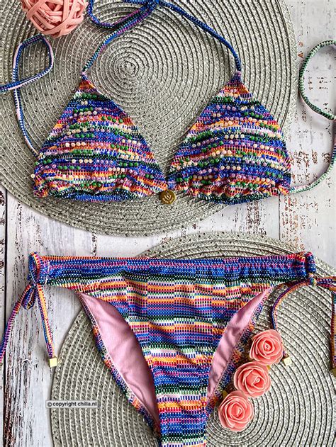 Bikini Tri Rayas Azul Van Swim Days Maat Broekje S Maat Topje S