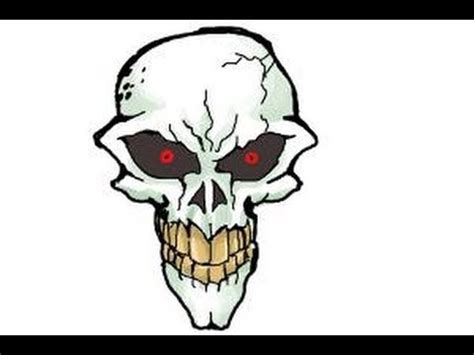 How to draw a scary skull - YouTube