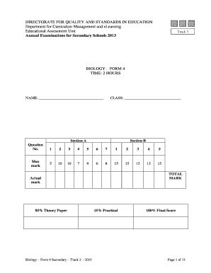 Fillable Online BIOLOGY FORM 4 Fax Email Print PdfFiller