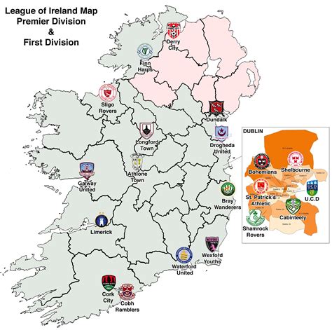 A map of all 20 League of Ireland teams (Premier & First Division) : r/soccer