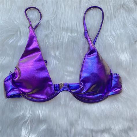 Babe From Future Holographic Blue Bikini Set Shiny Fashion Lale Look