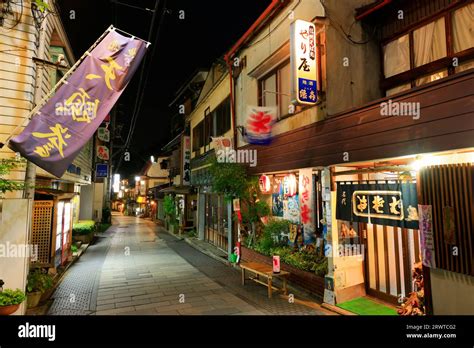Night View Of The Hot Spring Resort Near Watano Yu Of Shibu Onsen Stock Photo Alamy