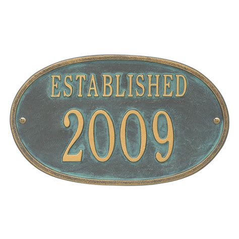 Established Date Personalize Address Plaque in Bronze Verdigris