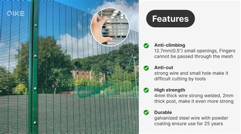 Galvanized Clearvu High Security 358 Anti Climb Fence Plastic Coated