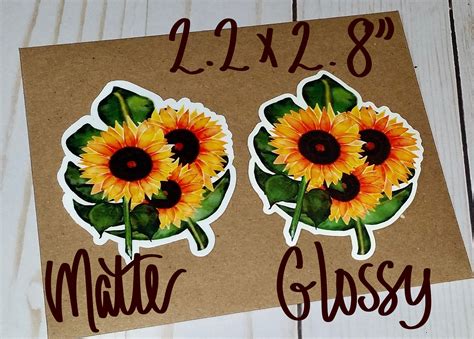 Vinyl Sticker-Glossy or Matte DecalSunflower | Etsy