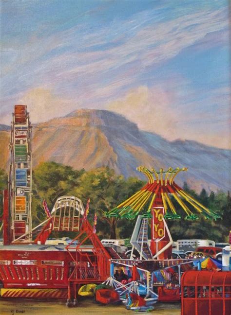 Landscape Artists International Original Colorful Fairgrounds Colorado