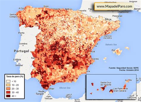 Mapa De La Tasa De Paro Por Municipios En España El Opio Del Pueblo