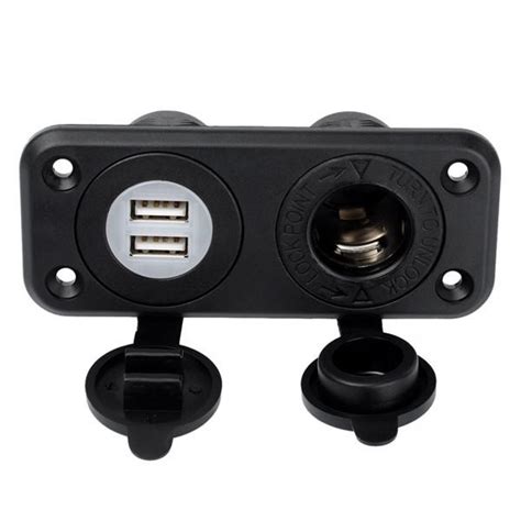 Car Charger DC 12V 24V Dual 5V 2 1A USB Socket Plus 20A Cigarette