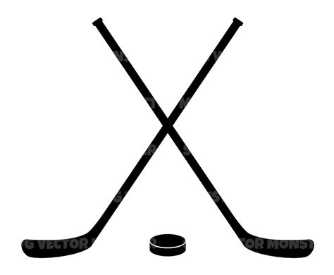 Crossed Hockey Sticks and Puck Svg. Vector Cut File for - Etsy