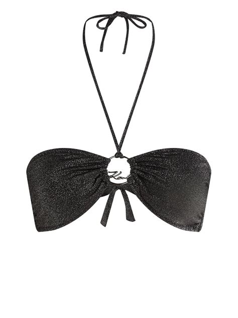 Karl Lagerfeld Top De Bikini Con Cuello Halter Negro FARFETCH MX