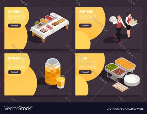 Catering Isometric Concept Royalty Free Vector Image