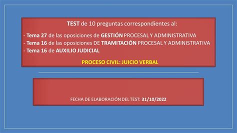 TEST oposiciones de Gestión TEMA 27 Tramitación TEMA 16 Auxilio