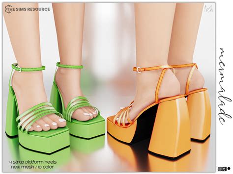 The Sims Resource 4 Strap Platform Heels S43