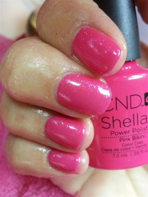 Cnd Shellac Pink Bikini With Hot Pink Glitter Pink Hot Sex Picture