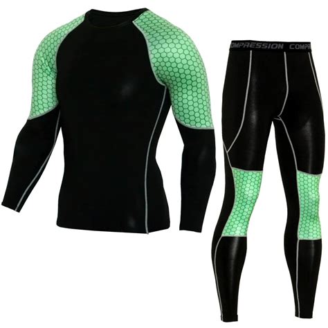 Men Compression Shirts Leggings Pack Of Mma Rashguard Keep Fit