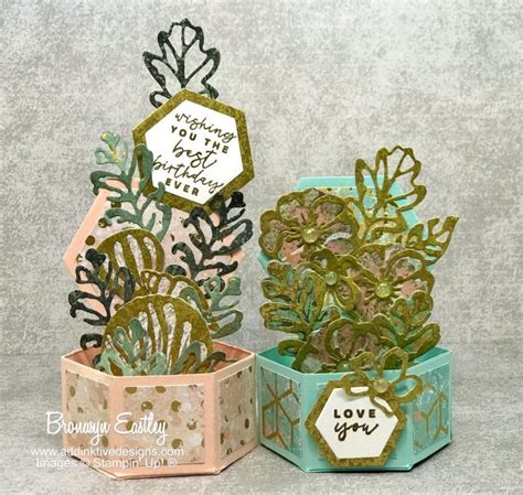 Texture Chic Hexagonal Base Pop Up Cards By BronJ Cards And Paper