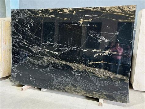 Polished Mm Italian Black Fusion Granite Slab For Countertops At Rs