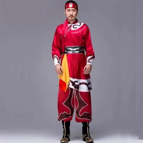 Chinese Mongolia Costume For Men Chinese National Dance Costumes For