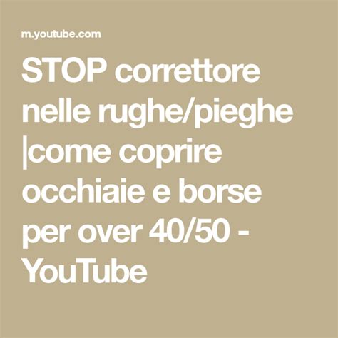 Stop Correttore Nelle Rughe Pieghe Come Coprire Occhiaie E Borse Per