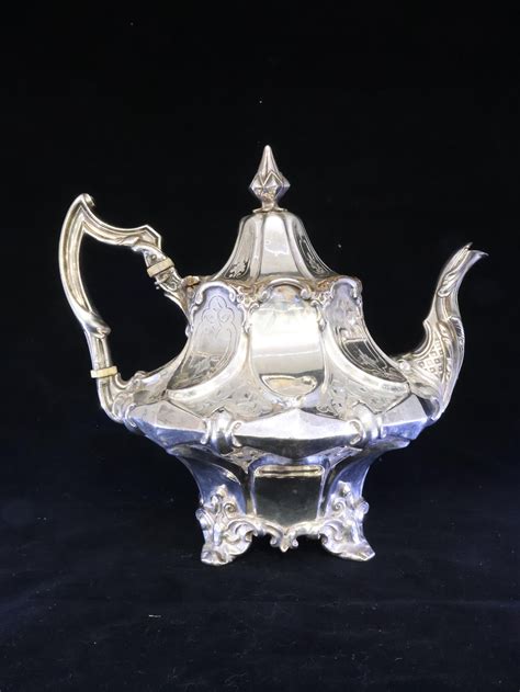 A Victorian Silver Teapot London C Mark Of Joseph Angell Ii